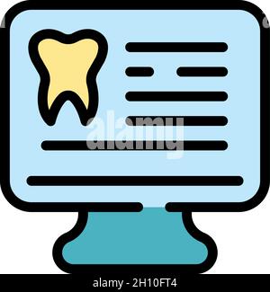 Dentist patient card icon. Outline dentist patient card vector icon color flat isolated Stock Vector