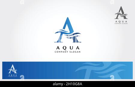 Aqua Vector Logo Template is a designed for any types of companies. It is made by simple shapes although looks very professional. Stock Vector