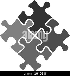 abstract simple jigsaw puzzle symbol, vector illustration Stock Vector