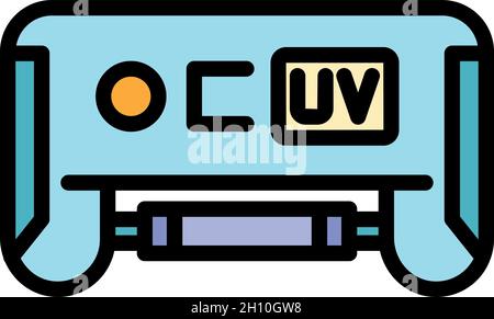 Fluorescent lamp icon. Outline fluorescent lamp vector icon color flat isolated Stock Vector
