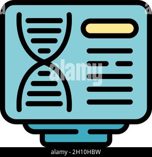 Online dna icon. Outline online dna vector icon color flat isolated Stock Vector