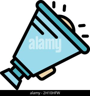 Democracy loudspeaker icon. Outline democracy loudspeaker vector icon color flat isolated Stock Vector