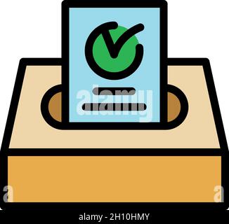 Vote policy democracy icon. Outline vote policy democracy vector icon color flat isolated Stock Vector