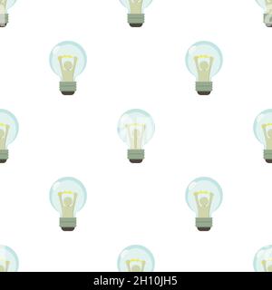 Smart light bulb pattern seamless background texture repeat wallpaper geometric vector Stock Vector