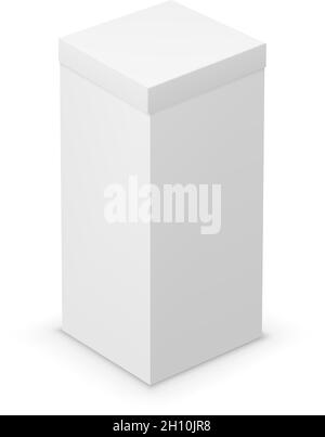 Tall box white on white background, vector illustration Stock Vector