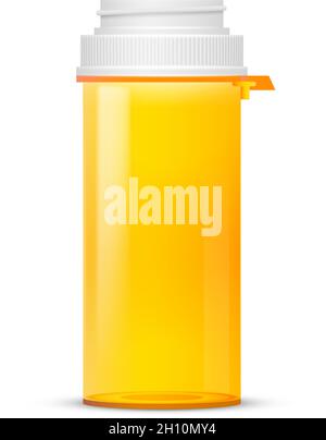 Yellow Plastic Bottles with Capsules Stock Vector