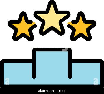 Star career icon. Outline star career vector icon color flat isolated Stock Vector
