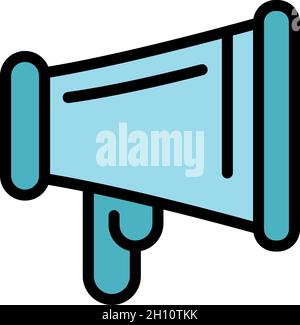 Career megaphone icon. Outline career megaphone vector icon color flat isolated Stock Vector
