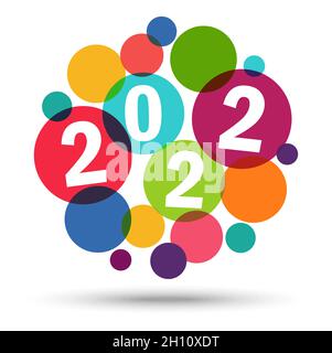 eps vector file with colored bubbles background concept for New Year 2022 greetings Stock Vector