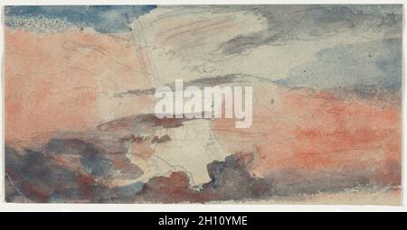 Cloud Study, 1800s. Anonymous. Watercolor; Stock Photo