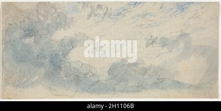 Cloud Study, 1800s. Anonymous. Watercolor; Stock Photo