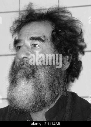 Saddam Hussain after his capture in ad-Dawr, Iraq, near Tikrit, by U.S. troops during Operation Red Dawn on December 13, 2003. Stock Photo