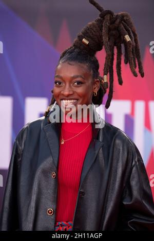 London, UK. 15th Oct, 2021. LONDON, ENGLAND - OCTOBER 15: Little Simz attends the UK Premiere of 'King Richard' during the 65th BFI London Film Festival at The Royal Festival Hall on October 15, 2021 in London, England. Credit: Gary Mitchell, GMP Media/Alamy Live News Stock Photo