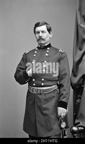 George Brinton McClellan (1826-1885), American Civil War Union General, three-quarter length standing portrait in Military Uniform, Mathew Brady Studio, 1860's Stock Photo