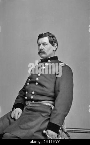George Brinton McClellan (1826-1885), American Civil War Union General, three-quarter length seated portrait in Military Uniform, Mathew Brady Studio, 1860's Stock Photo