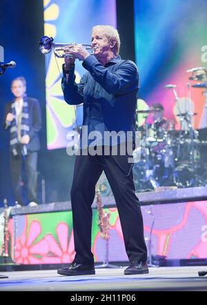 October 12, 2021 - Wilmington, North Carolina; USA - Musician LEE LOUGHNANE of the band CHICAGO performs live as their 2021 tour makes a stop at the Live Oak Bank Pavilion at Riverfront Park located in Wilmington. Copyright 2021 Jason Moore. (Credit Image: © Jason Moore/ZUMA Press Wire) Stock Photo