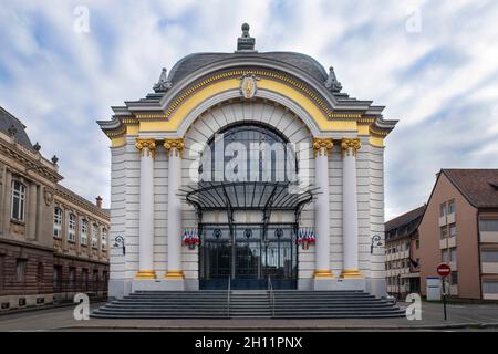 Architecture of an old municipal building in the town of Belfrort in France Stock Photo