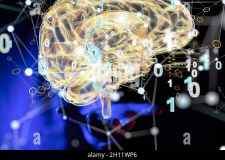 Human brain as a mind, power, and energy concept Stock Photo
