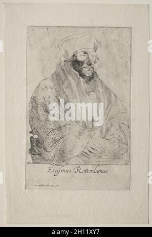 Desiderius Erasmus of Rotterdam. Anthony van Dyck (Flemish, 1599-1641). Etching; Stock Photo