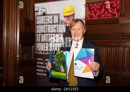 London, UK. 9th July, 2019. Sir David Amess MP for Southend West attends the All Party Parliamentary Group on Apprenticeships Reception at the House of Commons. Obituary: Sir David was tragically stabbed to death in his constituency on Friday 15th October 2021. Sir David had been an MP since 1983. Credit: Maureen McLean/Alamy