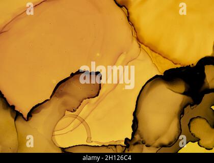 Black and Yellow Abstract Acrylic Backdrop. Color Stock Photo
