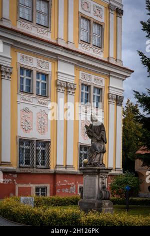 Trzebnica, Poland - August 29, 2021: An inner yard of a Sanctuary of Saint Jadwiga. Stock Photo