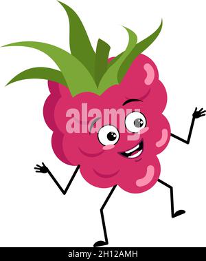 Cute raspberry character with emotions, face Stock Vector Image & Art ...