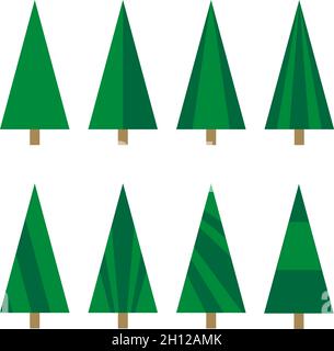 set of abstract geometric christmas trees Stock Vector