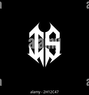 IS Monogram logo letter with metal shape style design template on black background, lettering metal, metal letter for music and game gaming. Stock Vector