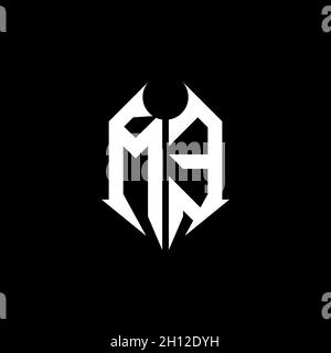 ME Monogram logo letter with metal shape style design template on black background, lettering metal, metal letter for music and game gaming. Stock Vector