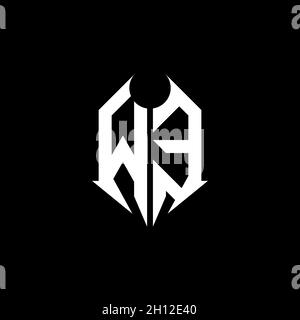 WE Monogram logo letter with metal shape style design template on black background, lettering metal, metal letter for music and game gaming. Stock Vector