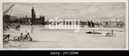 Old Westminster Bridge, 1871. James McNeill Whistler (American