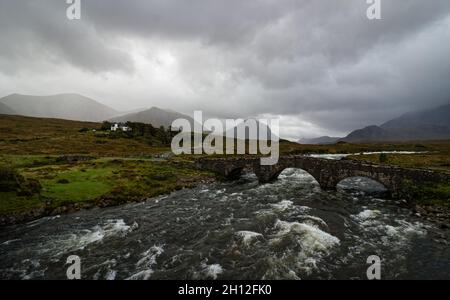 Sligachan Old Bridge On The Isle Of Skye, Scotland Stock Photo