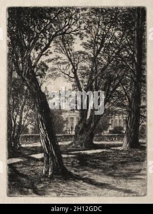 Kensington Gardens, 1859. Francis Seymour Haden (British, 1818-1910). Etching; Stock Photo