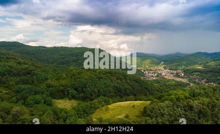 Aerial view of Apuseni mountains, Romania Stock Photo