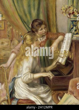 Young Girls at the Piano (Jeunes filles au piano) by Pierre-Auguste Renoir Stock Photo