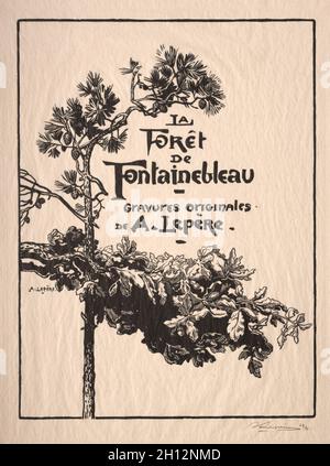 Fontainebleau: Frontispiece , c. 1887. Auguste Louis Lepère (French, 1849-1918). Wood engraving; Stock Photo