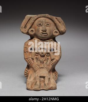 Figurine, 1325-1521. Mexico, Aztec. Pottery; overall: 8.4 cm (3 5/16 in.). Stock Photo