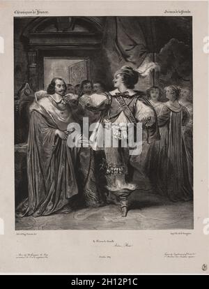 Chronicles of France: Scene of the Fronde - The Prince of Condé, 1829. Eugène François Marie Joseph Devéria (French, 1805-1865), and Achille Devéria (French, 1800-1857). Lithograph; Stock Photo
