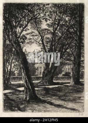 Kensington Gardens, 1859. Francis Seymour Haden (British, 1818-1910). Etching; Stock Photo