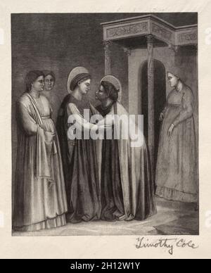 Old Italian Masters: The Visitation, 1888-1892. Timothy Cole (American, 1852-1931). Wood engraving; Stock Photo