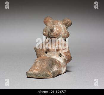 Figurine, 1325-1521. Mexico, Aztec, 14th century-16th century. Terracotta; overall: 6 cm (2 3/8 in.). Stock Photo