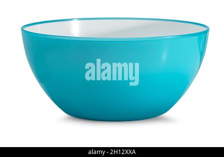empty green deep saucer isolated on white background Stock Photo