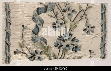Two Pieces of Embroidery, 1723-1774. Philippe de Lasalle (French, 1723-1805). Embroidery, silk; overall: 24.8 x 41.3 cm (9 3/4 x 16 1/4 in.). Stock Photo