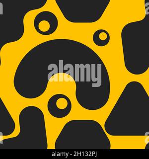 Seamless pattern in memphis style, background with geometric shapes in 60s style. Template for banner, flyer, cover, birthday invitation. Vector illus Stock Vector