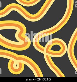 Pasta abstract square geometric banner. Macaroni background with lines. Vector illustration, frame Stock Vector