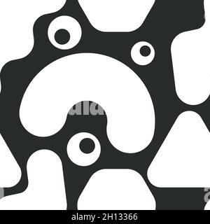 Seamless pattern in memphis style, background with geometric shapes in 60s style. Template for banner, flyer, cover, birthday invitation. Vector illus Stock Vector