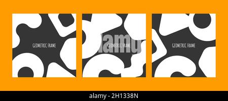 Seamless pattern in memphis style, background with geometric shapes in 60s style. Set of templates for banner, flyer, cover, birthday invitation. Vect Stock Vector