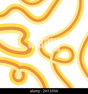 Pasta abstract square geometric banner. Macaroni background with lines. Vector illustration, frame Stock Vector