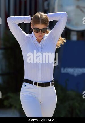 MIAMI BEACH, FL - APRIL 06: Jennifer Gates attends the Longines Global Champions Tour stop in Miami Beach. Jennifer is the daughter of Bill and Melinda Gates on April 6, 2018 in Miami Beach, Florida.Credit: Hoo-Me.com / MediaPunch***NO NY DALLIES*** Stock Photo